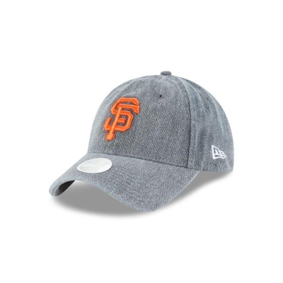 Grey San Francisco Giants Hat - New Era MLB Faded Denim 9TWENTY Adjustable Caps USA0864952